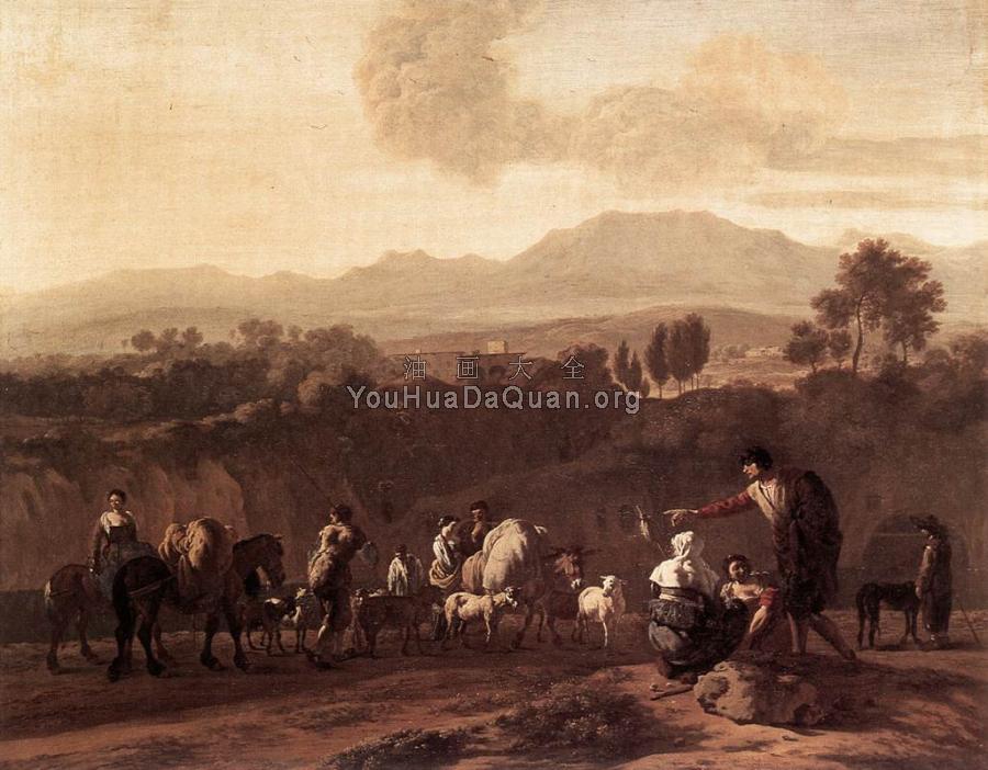 Landscape in the Roman Campagna - 卡雷尔·迪雅尔丹